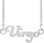 14K Zodiac 18" Necklace-14K White-Virgo-