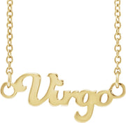 14K Zodiac 18" Necklace-14K Yellow-Virgo-