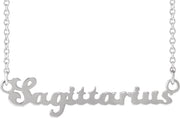 14K Zodiac 18" Necklace-14K White-Sagittarius-