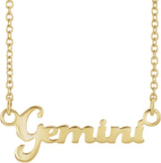 14K Zodiac 18" Necklace-14K Yellow-Gemini-