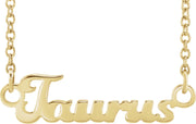 14K Zodiac 18" Necklace-14K Yellow-Taurus-