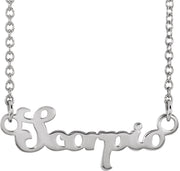 14K Zodiac 18" Necklace-14K White-Scorpio-