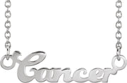 14K Zodiac 18" Necklace-14K White-Cancer-