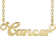 14K Zodiac 18" Necklace-14K Yellow-Cancer-