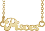 14K Zodiac 18" Necklace-14K Yellow-Pisces-