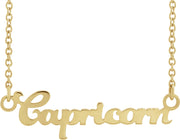 14K Zodiac 18" Necklace-14K Yellow-Capricorn-