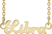 14K Zodiac 18" Necklace-14K Yellow-Libra-