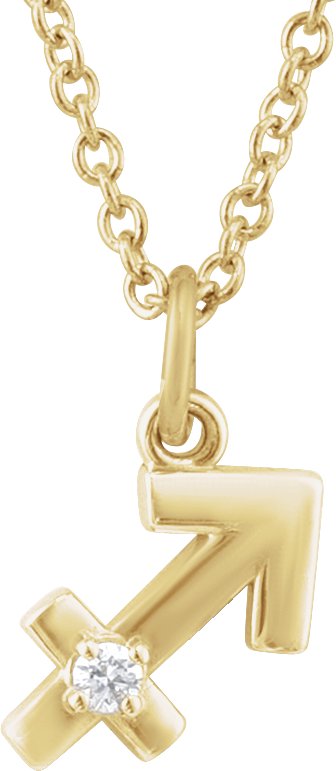 Accented Zodiac Necklace-14K Yellow-Sagittarius-