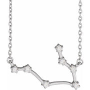 Constellation Zodiac 16-18" Necklace-14K White-Gemini-