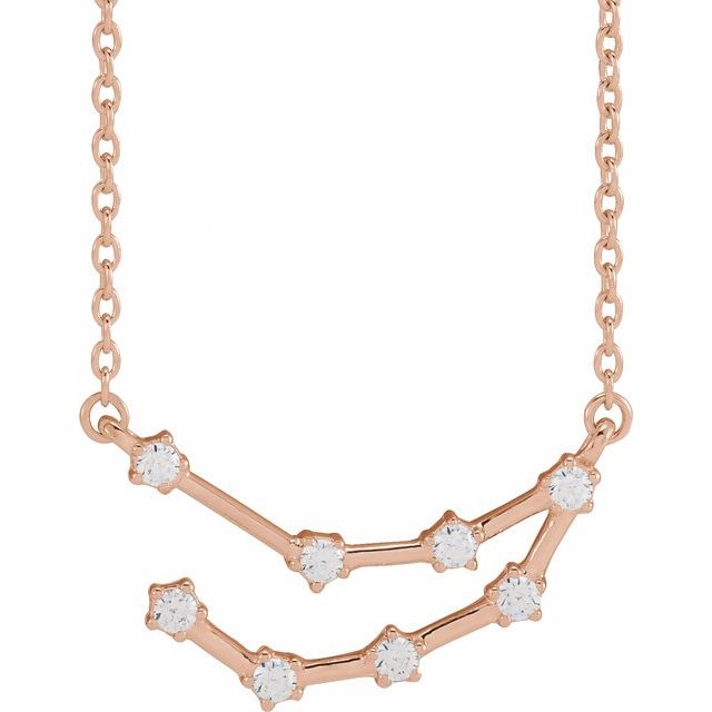 Constellation Zodiac 16-18" Necklace-14K Rose-Capricorn-