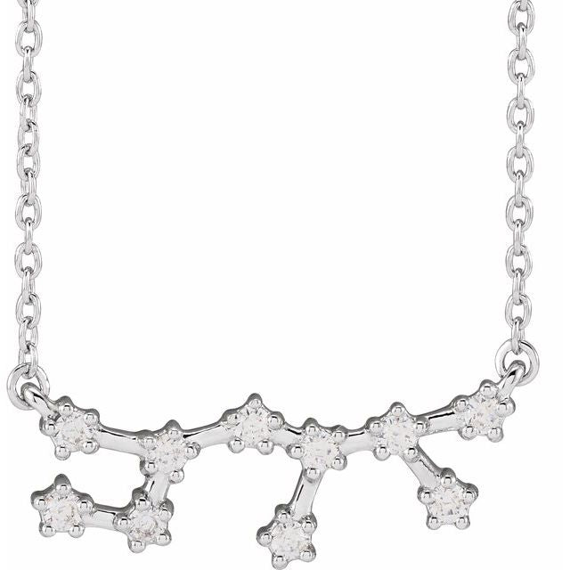Constellation Zodiac 16-18" Necklace-14K White-Sagittarius-