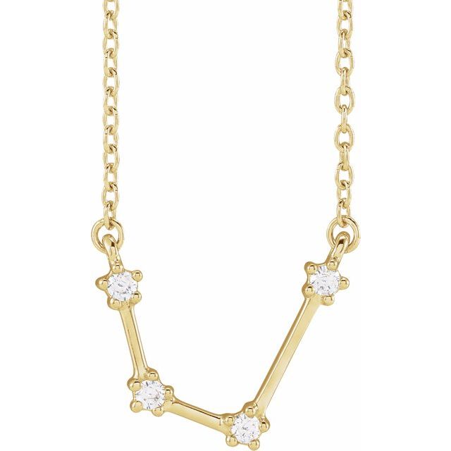 Constellation Zodiac 16-18" Necklace-14K Yellow-Aquarius-