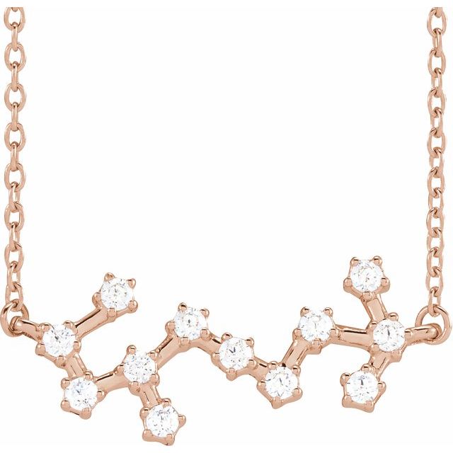 Constellation Zodiac 16-18" Necklace-14K Rose-Scorpio-
