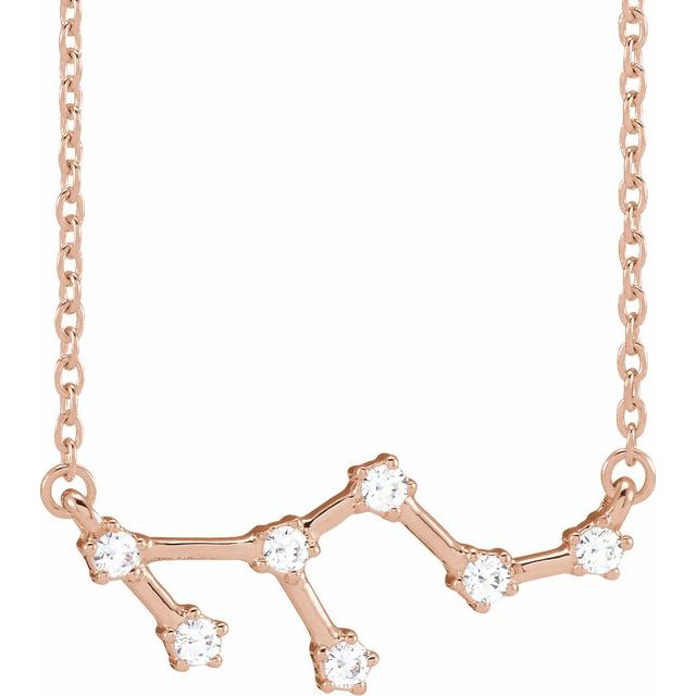 Constellation Zodiac 16-18" Necklace-14K Rose-Leo-