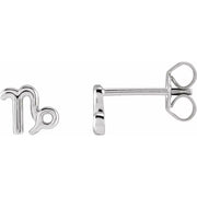 ZODIAC EARRINGS-14K White-Capricorn-