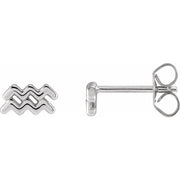 ZODIAC EARRINGS-14K White-Aquarius-
