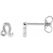 ZODIAC EARRINGS-14K White-Leo-