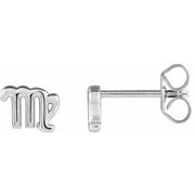 ZODIAC EARRINGS-14K White-Virgo-
