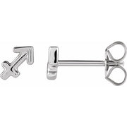 ZODIAC EARRINGS-14K White-Sagittarius-