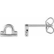 ZODIAC EARRINGS-14K White-Libra-