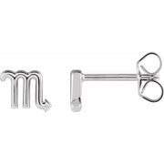 ZODIAC EARRINGS-14K White-Scorpio-