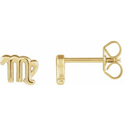 ZODIAC EARRINGS-14K Yellow-Virgo-