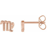 ZODIAC EARRINGS-14K Rose-Virgo-