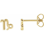 ZODIAC EARRINGS-14K Yellow-Capricorn-