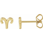 ZODIAC EARRINGS-14K Yellow-Aries-