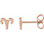 ZODIAC EARRINGS-14K Rose-Aries-