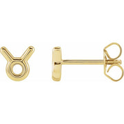 ZODIAC EARRINGS-14K Yellow-Taurus-