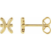 ZODIAC EARRINGS-14K Yellow-Pisces-