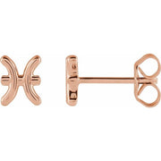 ZODIAC EARRINGS-14K Rose-Pisces-