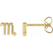ZODIAC EARRINGS-14K Yellow-Scorpio-