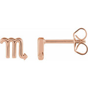 ZODIAC EARRINGS-14K Rose-Scorpio-
