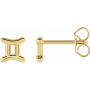 ZODIAC EARRINGS-14K Yellow-Gemini-