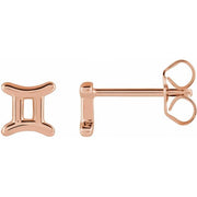 ZODIAC EARRINGS-14K Rose-Gemini-