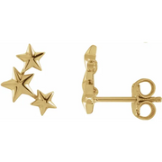 14K Yellow 11.4x4.3 mm Star Ear Climbers-
