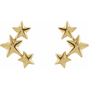 14K Yellow 11.4x4.3 mm Star Ear Climbers-