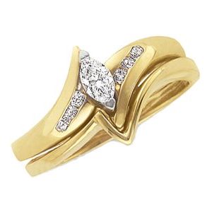 14K Yellow 1/4 CTW Diamond Engagement Ring-