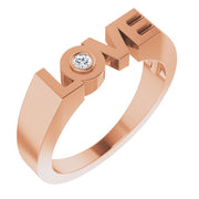 .03 CT Natural Diamond Love Ring-14kt Rose Gold-6.00-