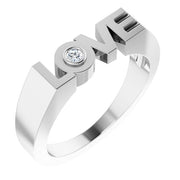 .03 CT Natural Diamond Love Ring-14kt White Gold-6.00-