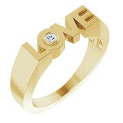 .03 CT Natural Diamond Love Ring-14kt Yellow Gold-6.00-
