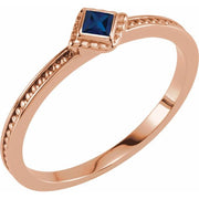 Natural Blue Sapphire Family Stackable Ring-14kt Rose Gold-6.00-