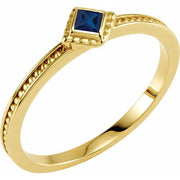 Natural Blue Sapphire Family Stackable Ring-14kt Yellow Gold-6.00-