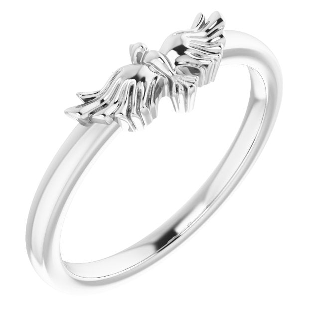 Holy Spirit Dove Ring-14kt White Gold-6.00-