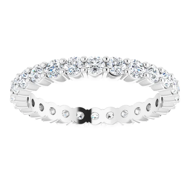 14K White 7/8 CTW Diamond Eternity Band Size 7-