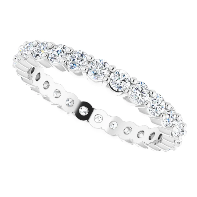 14K White 7/8 CTW Diamond Eternity Band Size 7-