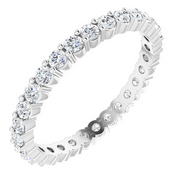 14K White 1/2 CTW Diamond Eternity Band Size 7-