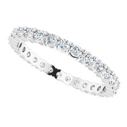 14K White 1/2 CTW Diamond Eternity Band Size 7-
